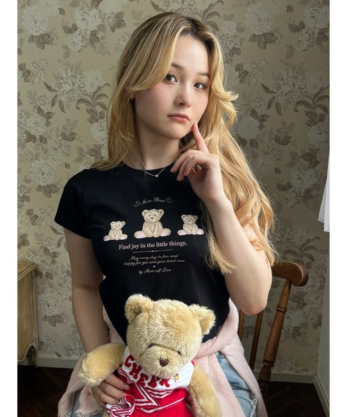 MORE self LOVE(モアセルフラブ)の「【MORE BEAR】triple bear TEE(Tシャツ/カットソー・レディース・ブラック/ホワイト/ブルー・FREE)」の21枚目の写真
