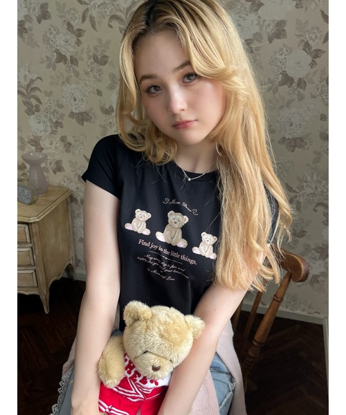 MORE self LOVE(モアセルフラブ)の「【MORE BEAR】triple bear TEE(Tシャツ/カットソー・レディース・ブラック/ホワイト/ブルー・FREE)」の22枚目の写真