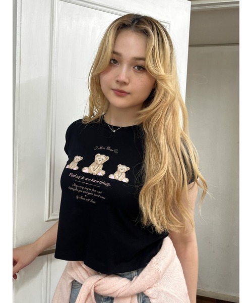 MORE self LOVE(モアセルフラブ)の「【MORE BEAR】triple bear TEE(Tシャツ/カットソー・レディース・ブラック/ホワイト/ブルー・FREE)」の8枚目の写真