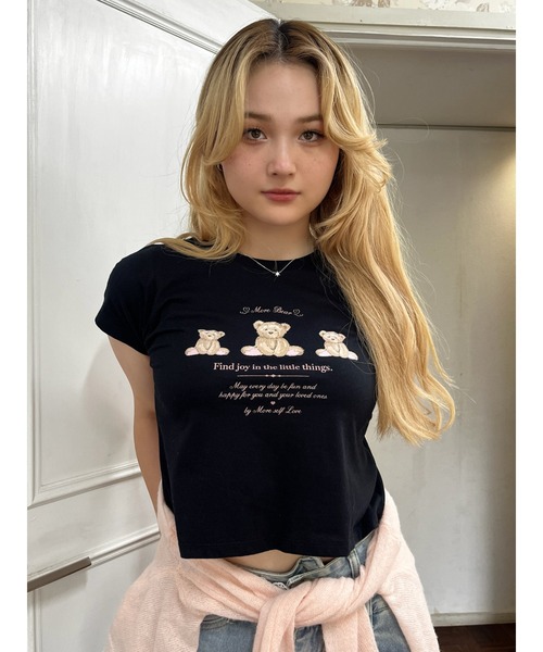MORE self LOVE(モアセルフラブ)の「【MORE BEAR】triple bear TEE(Tシャツ/カットソー・レディース・ブラック/ホワイト/ブルー・FREE)」の9枚目の写真