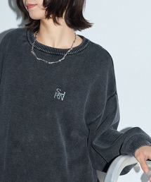 Anchor Smith | ヴィンテージ加工 スノーウォッシュ メタリックロゴクルーネックニット(ニット/セーター)