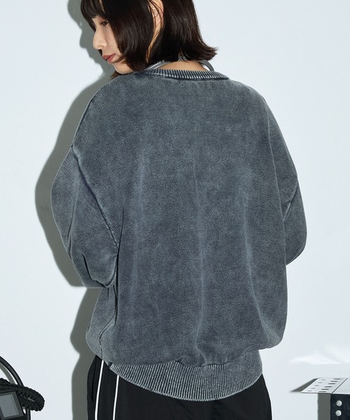 Anchor Smith（アンカー スミス）の「ヴィンテージ加工 スノーウォッシュ メタリックロゴクルーネックニット（ニット/セーター・レディース・グレイッシュベージュ/ブラック/ブラウン/チャコール/ワイン・L/M）」の19枚目の写真