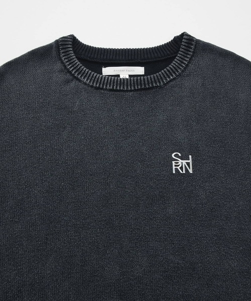 セール】ヴィンテージ加工 スノーウォッシュ メタリックロゴクルー