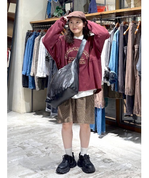 niko and...（ニコアンド）の「ボートネックカレッジプルオーバー（スウェット・レディース・ボルドー/ネイビー/ナチュラル・LARGE/MEDIUM）」の12枚目の写真