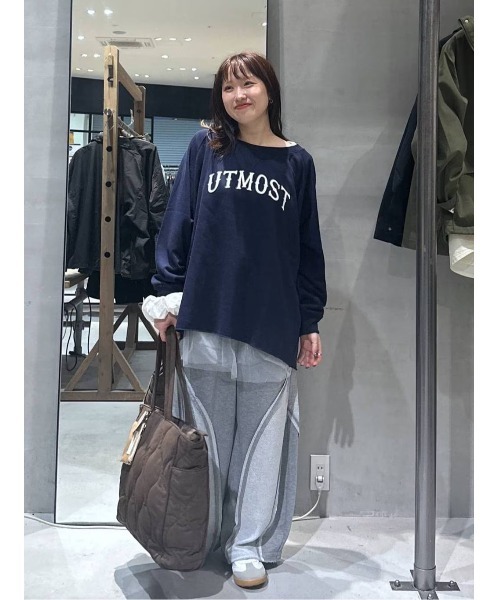 niko and...（ニコアンド）の「ボートネックカレッジプルオーバー（スウェット・レディース・ボルドー/ネイビー/ナチュラル・LARGE/MEDIUM）」の9枚目の写真