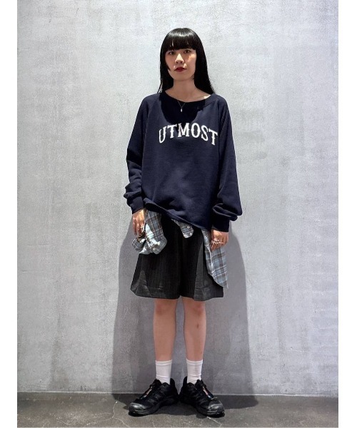 niko and...（ニコアンド）の「ボートネックカレッジプルオーバー（スウェット・レディース・ボルドー/ネイビー/ナチュラル・LARGE/MEDIUM）」の10枚目の写真