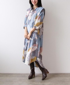アメリ　2WAY ART PRINT SHEER DRESSライトグレー セール】2WAY ART PRINT SHEER DRESS（ワンピース）｜Ameri