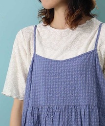 Bleu Bleuet（ブルーブルーエ）の「フラワーシアークルーネックTシャツ（Tシャツ/カットソー）」