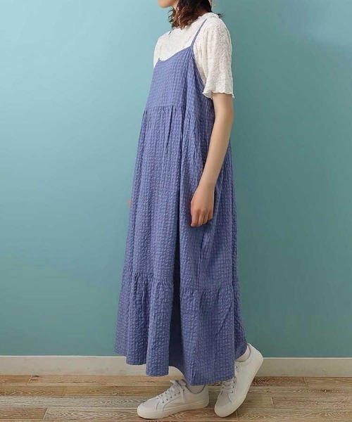 Bleu Bleuet（ブルーブルーエ）の「フラワーシアークルーネックTシャツ（Tシャツ/カットソー・レディース・アイボリー/ブラック/ブルー・FREE）」の5枚目の写真