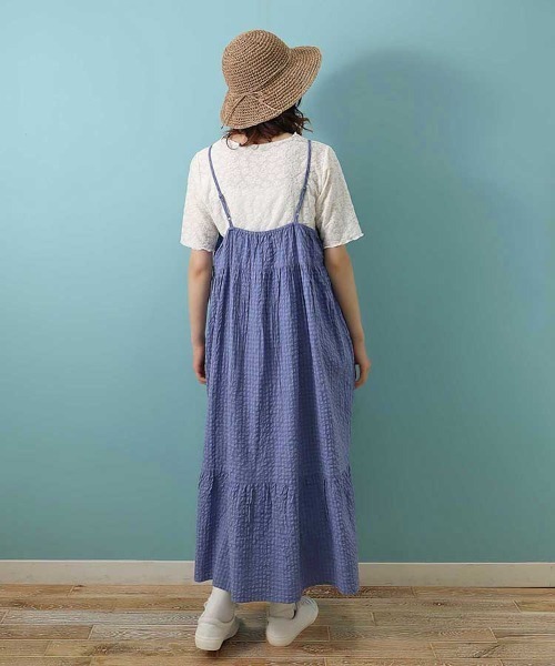 Bleu Bleuet（ブルーブルーエ）の「フラワーシアークルーネックTシャツ（Tシャツ/カットソー・レディース・アイボリー/ブラック/ブルー・FREE）」の6枚目の写真