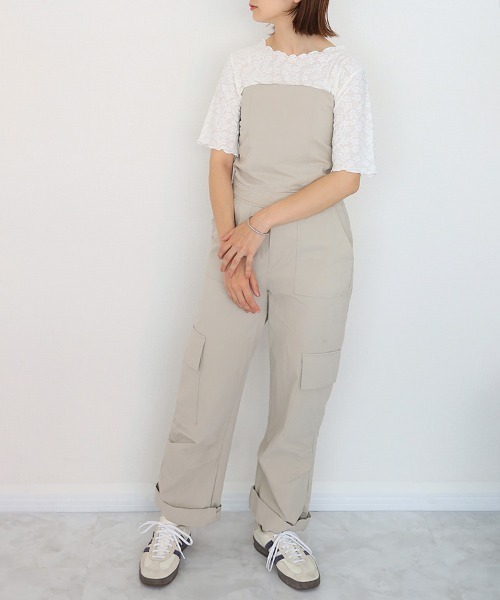 Bleu Bleuet（ブルーブルーエ）の「フラワーシアークルーネックTシャツ（Tシャツ/カットソー・レディース・アイボリー/ブラック/ブルー・FREE）」の11枚目の写真