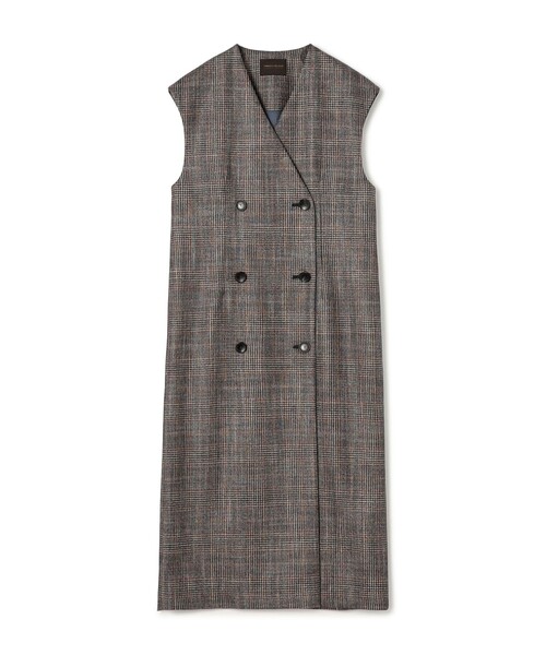 SILK AIR GLEN CHECK ジレワンピース（ワンピース）｜TOMORROWLAND