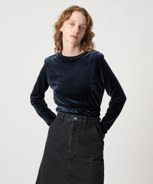 Steven Alan＞ベロア ロングスリーブ プルオーバー（Tシャツ