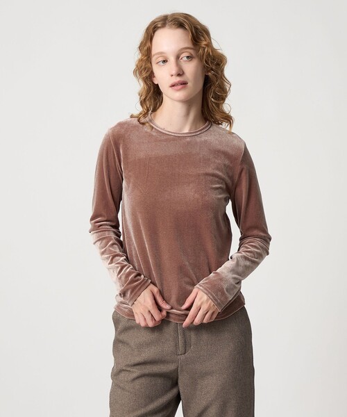 H BEAUTY&YOUTH ＜H＞ベロア ロングスリーブプル H BEAUTY&YOUTH