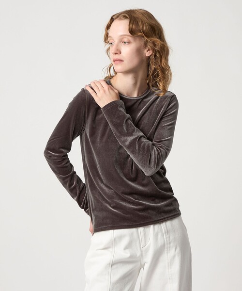 Steven Alan＞ベロア ロングスリーブ プルオーバー（Tシャツ