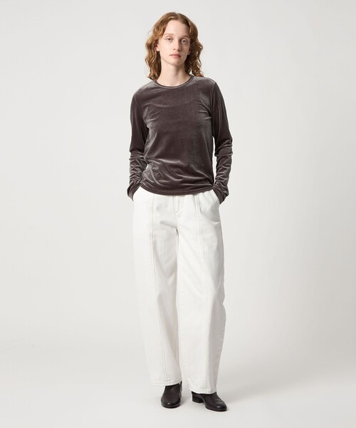 Steven Alan（スティーブンアラン）の「＜Steven Alan＞ベロア ロングスリーブ プルオーバー（Tシャツ/カットソー・レディース・ピンク/ネイビー/ダークグレー/オフホワイト・FREE）」の5枚目の写真