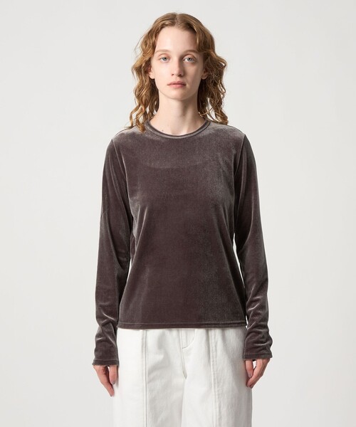 Steven Alan（スティーブンアラン）の「＜Steven Alan＞ベロア ロングスリーブ プルオーバー（Tシャツ/カットソー・レディース・ピンク/ネイビー/ダークグレー/オフホワイト・FREE）」の9枚目の写真