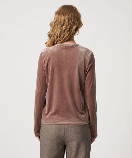 H beauty＆youth ベロアトップス　ベロア ロングスリーブプルオーバー H BEAUTY&YOUTH UNITED ARROWS（エイチビューティーアンドユース