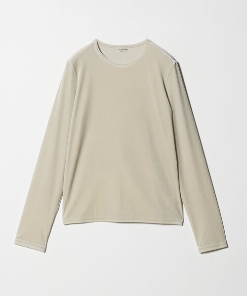 H beauty＆youth ベロアトップス　ベロア ロングスリーブプルオーバー H BEAUTY&YOUTH UNITED ARROWS（エイチビューティーアンドユース