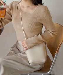 CHAN ME | スクエアネックリブニット(ニット/セーター)