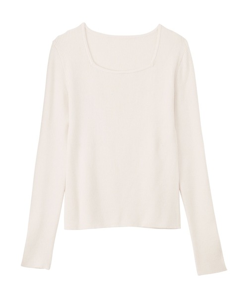 CHAN ME（チャンミ）の「スクエアネックリブニット（ニット/セーター・レディース・グレー/ベージュ/オフホワイト/ブラック・X-LARGE/LARGE/MEDIUM）」の21枚目の写真