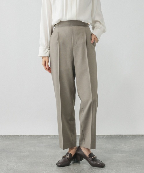 GLOBAL WORK（グローバルワーク）の「お手入れラクラクセットアップ/ストレートパンツ/498379（その他パンツ・レディース・ブラウン系その他/グレイッシュベージュ/ダークブラウン/ネイビー・SMALL/X-SMALL/LARGE/MEDIUM）」の4枚目の写真