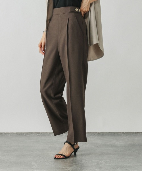 GLOBAL WORK（グローバルワーク）の「お手入れラクラクセットアップ/ストレートパンツ/498379（その他パンツ・レディース・ブラウン系その他/グレイッシュベージュ/ダークブラウン/ネイビー・SMALL/X-SMALL/LARGE/MEDIUM）」の17枚目の写真