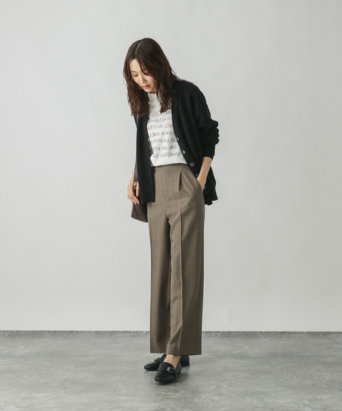 GLOBAL WORK（グローバルワーク）の「お手入れラクラクセットアップ/ストレートパンツ/498379（その他パンツ・レディース・ブラウン系その他/グレイッシュベージュ/ダークブラウン/ネイビー・SMALL/X-SMALL/LARGE/MEDIUM）」の19枚目の写真