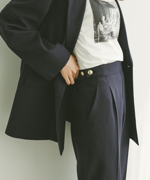 GLOBAL WORK（グローバルワーク）の「お手入れラクラクセットアップ/ストレートパンツ/498379（その他パンツ・レディース・ブラウン系その他/グレイッシュベージュ/ダークブラウン/ネイビー・SMALL/X-SMALL/LARGE/MEDIUM）」の11枚目の写真