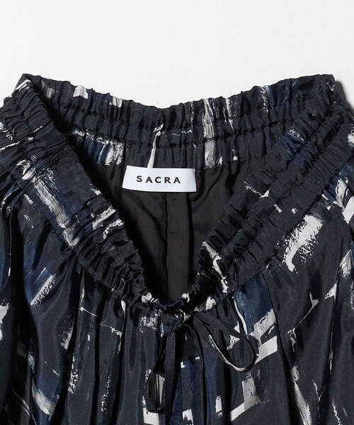 SACRA（サクラ）の「＜SACRA＞ブラッシュド プリント パンツ（その他パンツ・レディース・ブラック・38/36）」の6枚目の写真