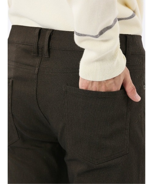 m.f.editorial(エムエフエディトリアル)の「パンツ メンズ ストレッチ 裏起毛 スリム 5ポケット テーパード ピンヘッド クロスストレッチ + ウォーム(チノパンツ・メンズ・ダークウッド/ネイビー・MEDIUM/LARGE/3L/S/X-LARGE)」の14枚目の写真