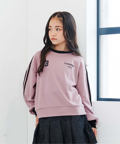 algy（アルジー）の「ラインスリーブトレーナー（スウェット・キッズ・グリーン/オフホワイト/サックスブルー/ブラック/ピンク・SMALL/XX-SMALL/MEDIUM/X-SMALL）」の5枚目の写真