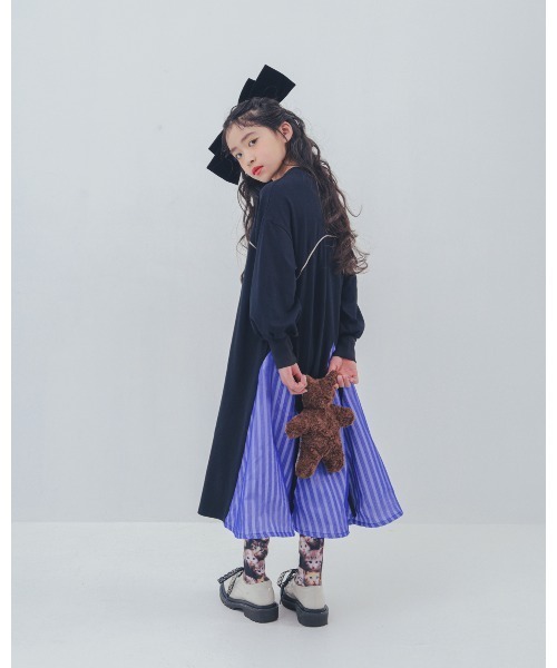 unica（ユニカ）の「パネル配色カラーAラインワンピース（ワンピース・キッズ・レッド/チャコール/ブラック・XL/L/S/M）」の8枚目の写真