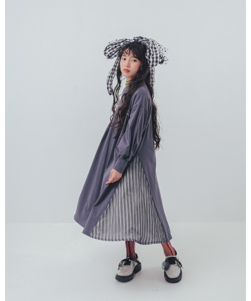 unica（ユニカ）の「パネル配色カラーAラインワンピース（ワンピース・キッズ・レッド/チャコール/ブラック・XL/L/S/M）」の10枚目の写真