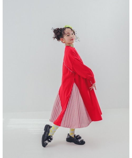 unica（ユニカ）の「パネル配色カラーAラインワンピース（ワンピース・キッズ・レッド/チャコール/ブラック・XL/L/S/M）」の19枚目の写真