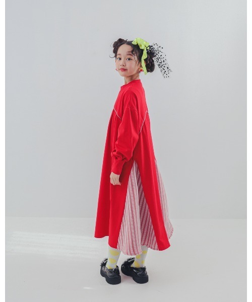 unica（ユニカ）の「パネル配色カラーAラインワンピース（ワンピース・キッズ・レッド/チャコール/ブラック・XL/L/S/M）」の22枚目の写真