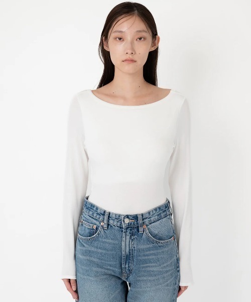 ROYAL FLASH(ロイヤルフラッシュ)の「determ/ デターム/Collagen Twisted Back Bodysuit(Tシャツ/カットソー・レディース・ホワイト/ブラック・S/XS)」の3枚目の写真