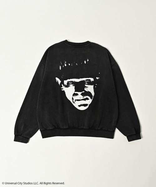 ADAM PATEK（アダムパテック）の「ADAMPATEK/Frankenstein face print crewneck/フランケンシュタインフェイスプリントコラボスウェット(AP2524018)（スウェット・レディース・ブラック/杢グレー・1/2）」の5枚目の写真