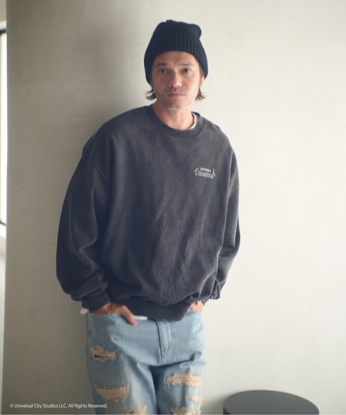 ADAM PATEK（アダムパテック）の「ADAMPATEK/Frankenstein face print crewneck/フランケンシュタインフェイスプリントコラボスウェット(AP2524018)（スウェット・レディース・ブラック/杢グレー・1/2）」の8枚目の写真