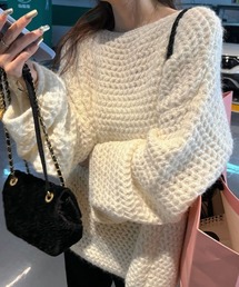 ローゲージオーバーサイズニット