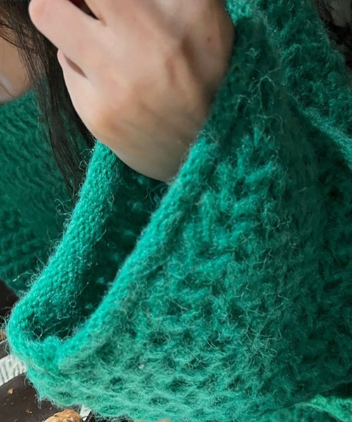 CADBURY（キャドバリー）の「ローゲージオーバーサイズニット（ニット/セーター・レディース・ピンク/グリーン/ホワイト/グレー/ベージュ・FREE）」の6枚目の写真