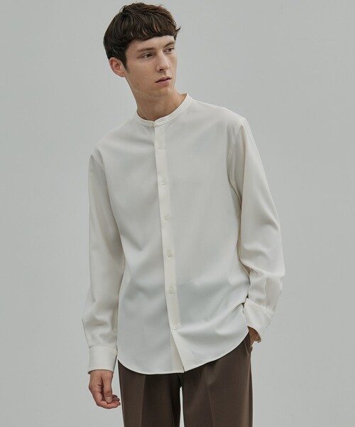 Dry Twist バンドカラーシャツ 防シワ｜速乾｜ストレッチ（シャツ