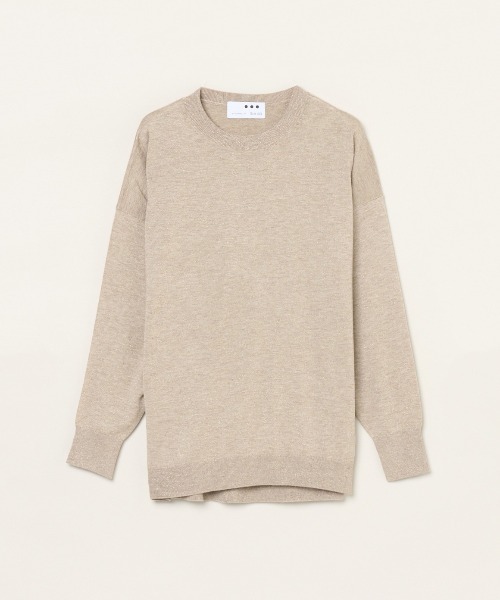 three dots(スリードッツ)の「【ラメニット】ルレックスセーター ルーズプルオーバー(ニット/セーター・レディース・ブラック/ベージュ/グレー・SMALL)」の2枚目の写真