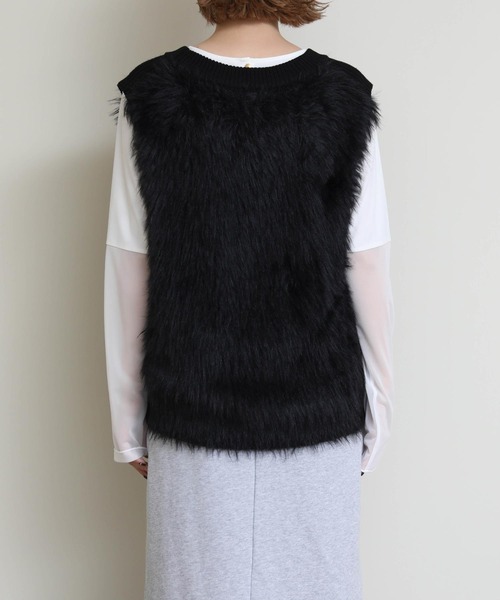 セール】ファー切替ベスト（ニット/セーター）｜Re Fiina（フィーナ