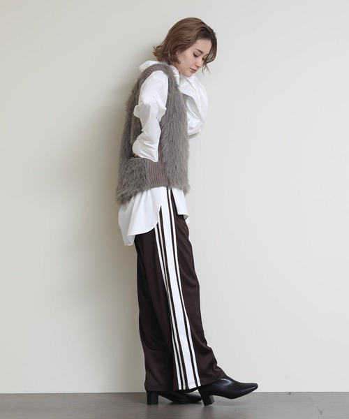 セール】ファー切替ベスト（ニット/セーター）｜Re Fiina（フィーナ