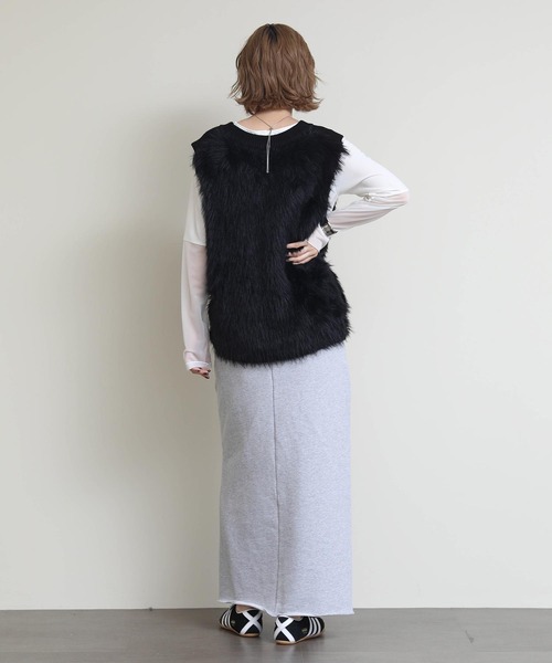 セール】ファー切替ベスト（ニット/セーター）｜Re Fiina（フィーナ