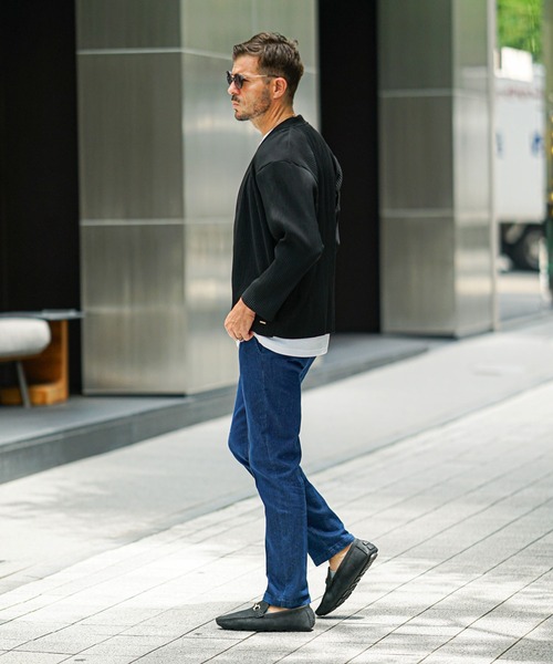 SOMEDIFF（サムディフ）の「プリーツカーディガン メンズ 黒 ブラック グレー カーキ（カーディガン/ボレロ・メンズ・グレー/ブラック/カーキ・M/L/XL）」の6枚目の写真