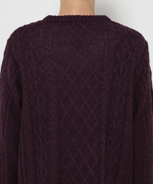 HARE（ハレ）の「Vネックケーブルニットプルオーバー(HARE)（ニット/セーター・メンズ・グレー/ブラック/パープル・FREE）」の20枚目の写真