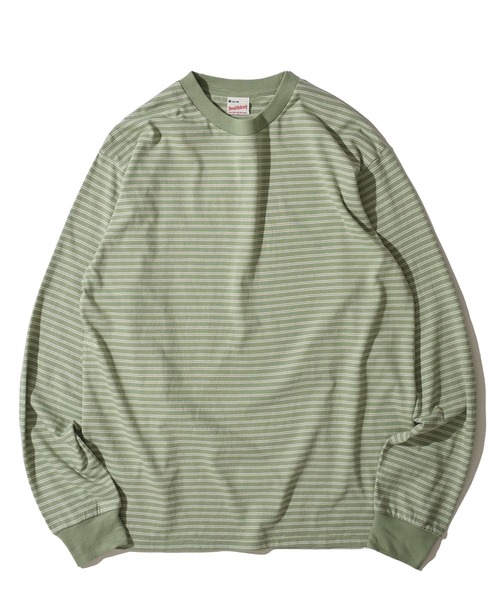 Healthknit（ヘルスニット）の「【Healthknit】クラシックボーダー ロングスリーブTシャツ（Tシャツ/カットソー・メンズ・ブラック/グリーン・X-LARGE/MEDIUM/LARGE）」の5枚目の写真