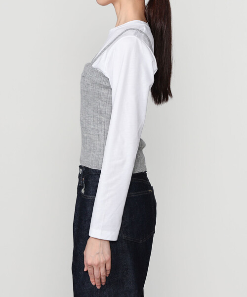 UNFIL（アンフィル）の「UNFIL | ロイヤルベビーアルパカ ランダムリブキャミソール WOMEN（ニット/セーター・レディース・グレー/グリーン系その他・1）」の7枚目の写真